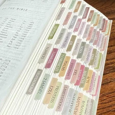 Repositionable Laminated Bible Tabs, Bible Stickers for Women and Men, Easy to R