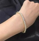 3.00 Ct Round Cut Natural Diamond Tennis Link Bracelet 14K Solid Yellow Gold 7.5