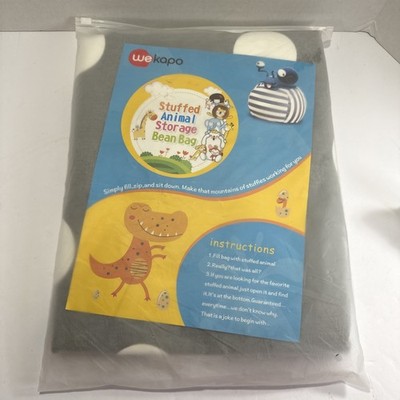 Wekapo Stuffed Animal Storage Beanbag Chair Cover for Kids, Stuffable Bag,  NIB