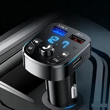 Bluetooth 5.0 Car Wireless FM Transmitter Adapter 2USB PD Charger AUX Hands-Free