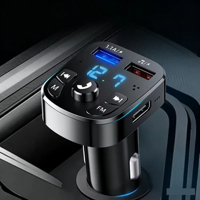 Bluetooth 5.0 Car Wireless FM Transmitter Adapter 2USB PD Charger AUX Hands-Free