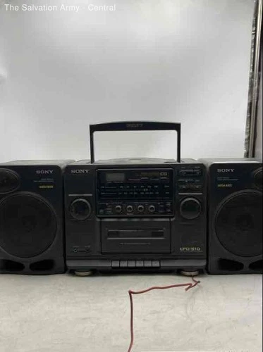Sony CFD-510 Black CD Radio Bass-Reflex 2-Way Speaker System Boombox