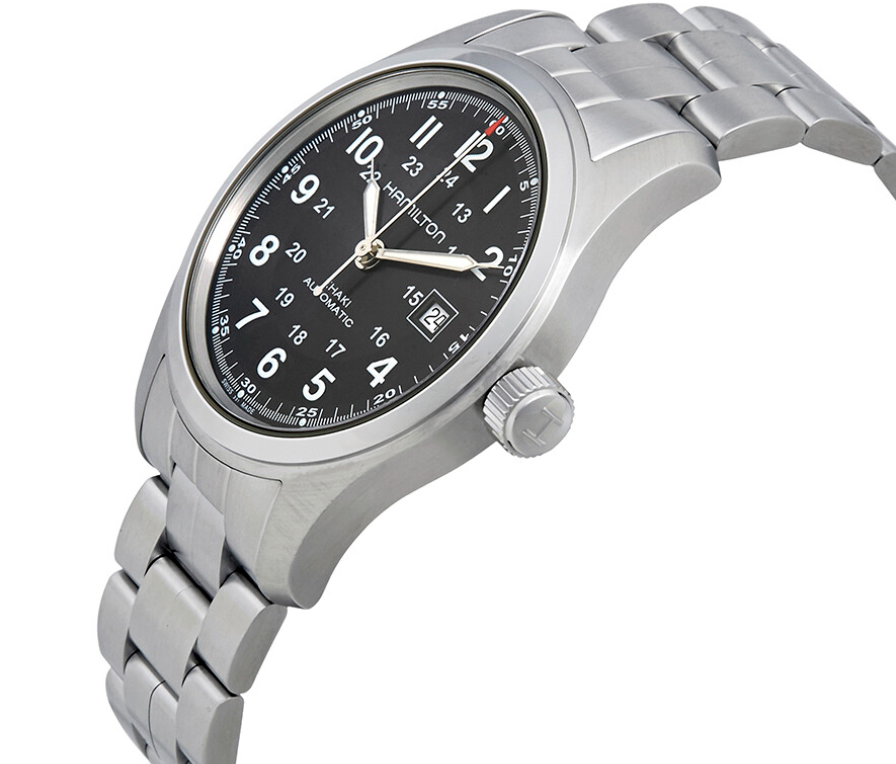 Hamilton Khaki Field Automatic Black Dial Silver Men's Watch