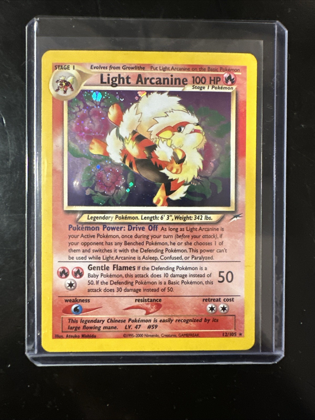 Pokémon TCG Light Arcanine Neo Destiny Holo Card 12/105 NM-