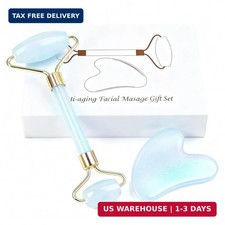 Jade roller and gua sha, facial roller, women's skincare tool, self-care gift, f