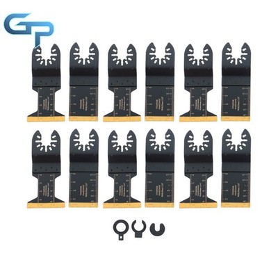 12 Pcs Titanium Multi Tool Blades Metal Cutting Oscillating Saw Blades Kit