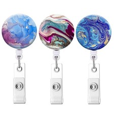 Retractable ID Badge Holder Nurse Reels with Clip Name Card Holders 3Pack
