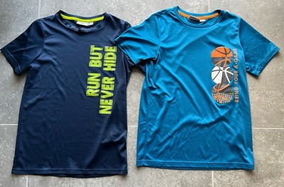 Crane Jungen kurzarm Sportshirt 2er-Set blau Gr. 134/140 - Wie neu