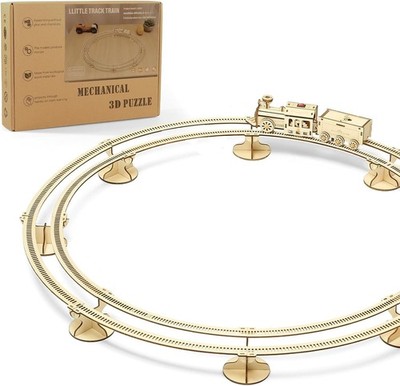 3D Holzpuzzle Zug & Rundschiene Kit Zum Selbermachen Brainteaser Modell