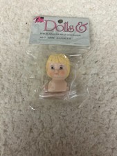 Mangelsen's Dolls , porcelain doll head and hands, 1.25", blonde, green eyes