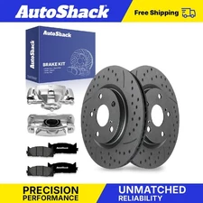 Rear Drilled Slotted Brake Rotors Ceramic Pads Calipers for Jeep Wrangler