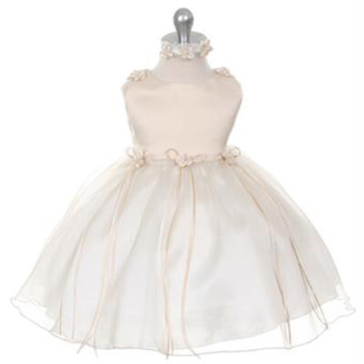 champagne baby girl dress Toddler Girls Champagne Lace Flower Girl Dress with Gem Belt 2T