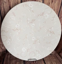 GLOBAL VIEWS Matte Ceramic Charger Plate Wall Decor  Cream W/ Floral Design 23” 