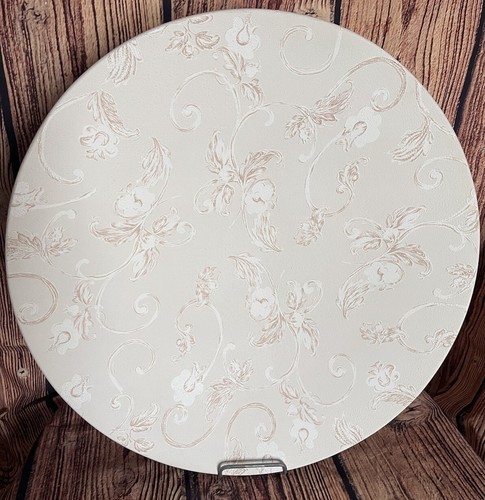 GLOBAL VIEWS Matte Ceramic Charger Plate Wall Decor Cream W/ Floral Design 23”