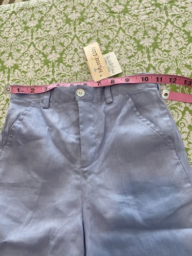 Little Boys Marco & Lizzy Linen Shorts Blue 7 - Picture 4 of 13