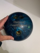 Vintage Brunswick Crown Jewel Bowling Ball Blue Swirl