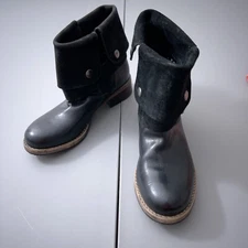 Clarks Artisan Boots Women 6 M Volara Sky EU36 Black Ankle Suede Leather