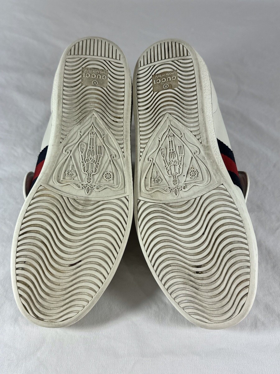 GUCCI パンプス ホワイトmade in Italy ⑧ GUCCI White Leather Ace Sequin Lips Women's Sneakers Made in