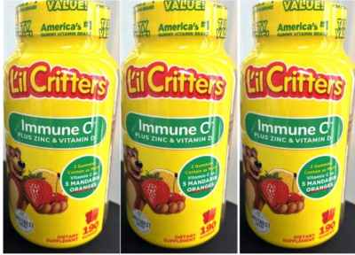 3x L'il Critters Immune C Kids Gummy Vitamin, Fruit Flavored, 190 Count ex 09/25