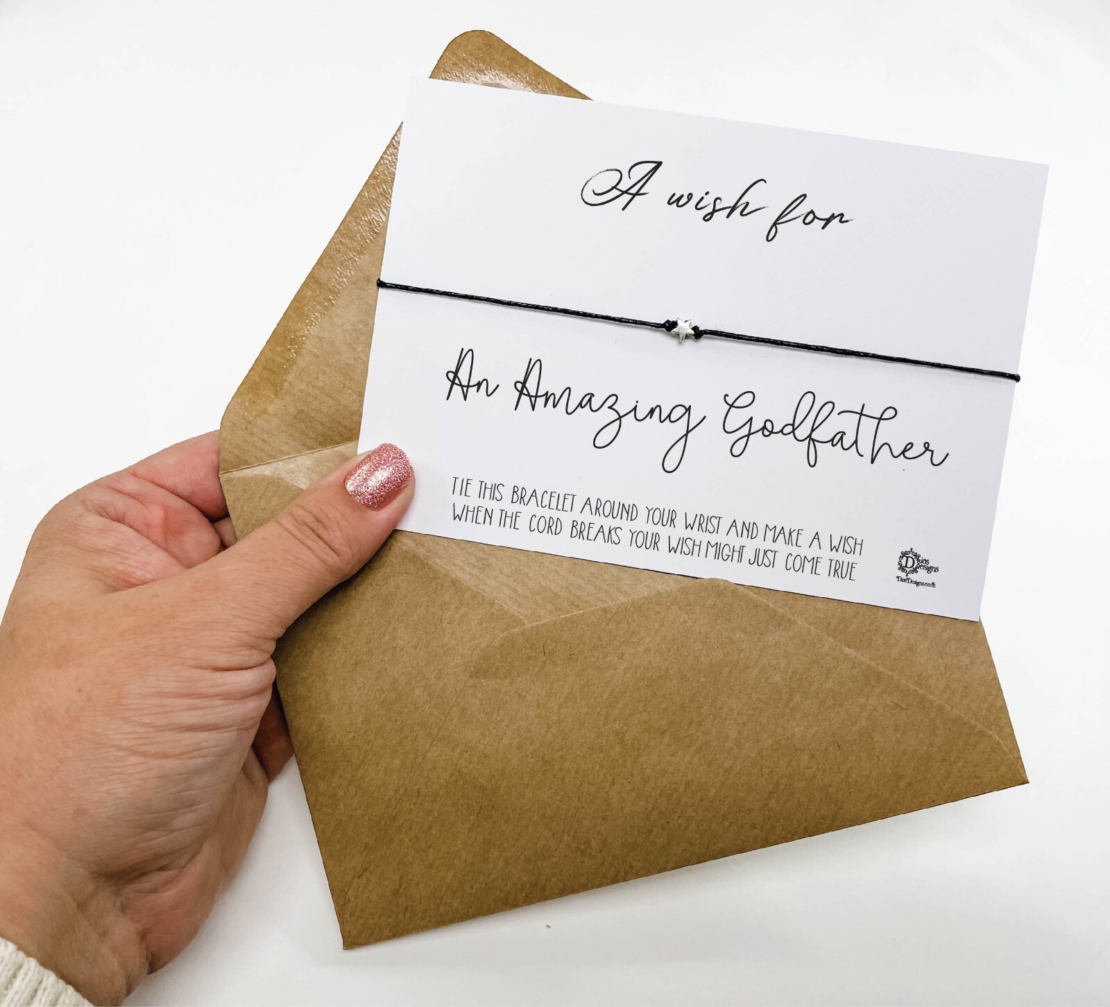 Pate Wunscharmband ideal Taufe oder Geburtstagsgeschenk vom Patenkind