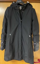Geox Women's W Gritah Long Parka Jacket W0429b, Black, Size Uk 6