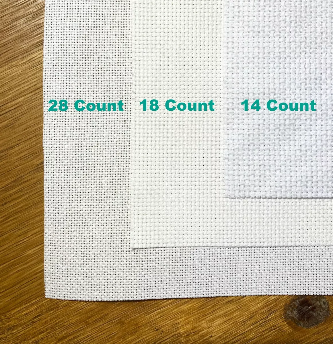 14 18 28 COUNT WHITE CROSS STITCH FABRIC AIDA LINEN MATERIAL 100 COTTON LARGE