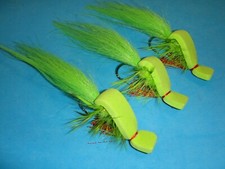 FLY FISHING FLIES - Chartreuse All Purpose (SW) GURGLER Size 2/0 (3 pcs.)