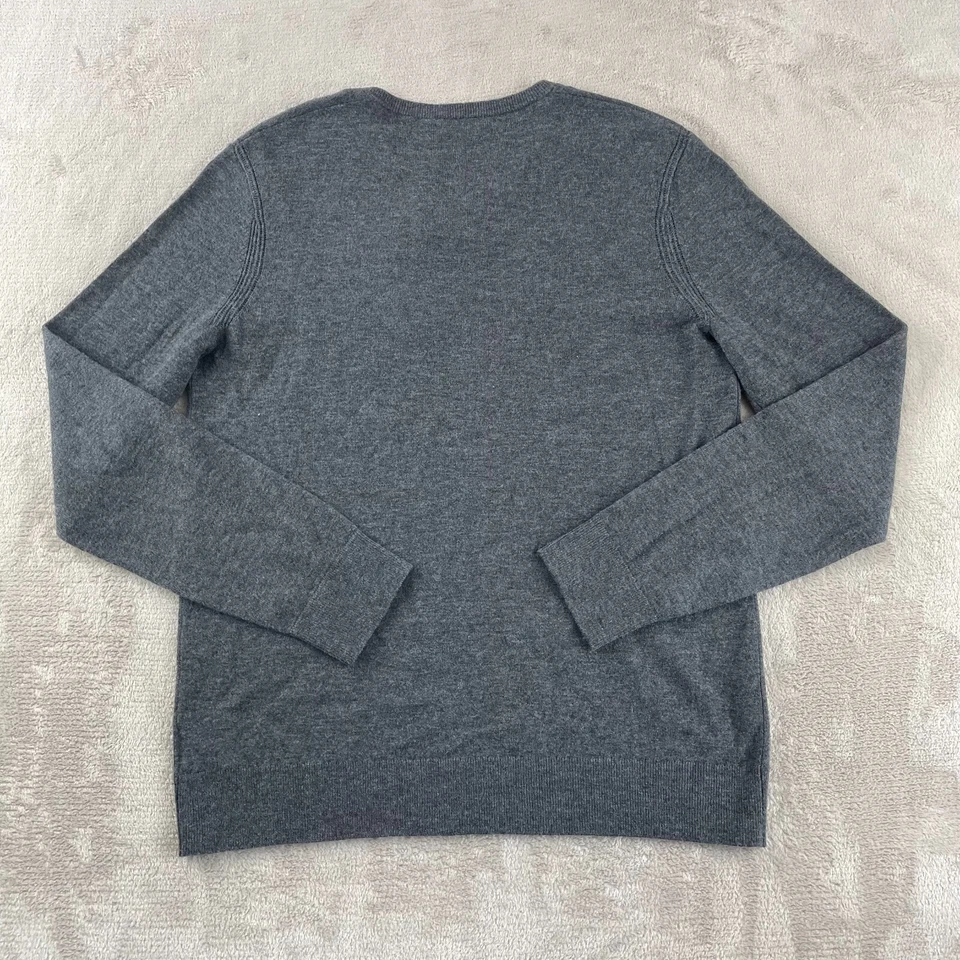 Suéter masculino Theory Riland gola V grande carvão merino lã pulôver novo com etiquetas - Imagem 4 de 4