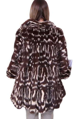 coat skunk fur jacket giacca pelliccia puzzola pelzmantel fourrure sable 臭鼬皮夾克 - Picture 9 of 10