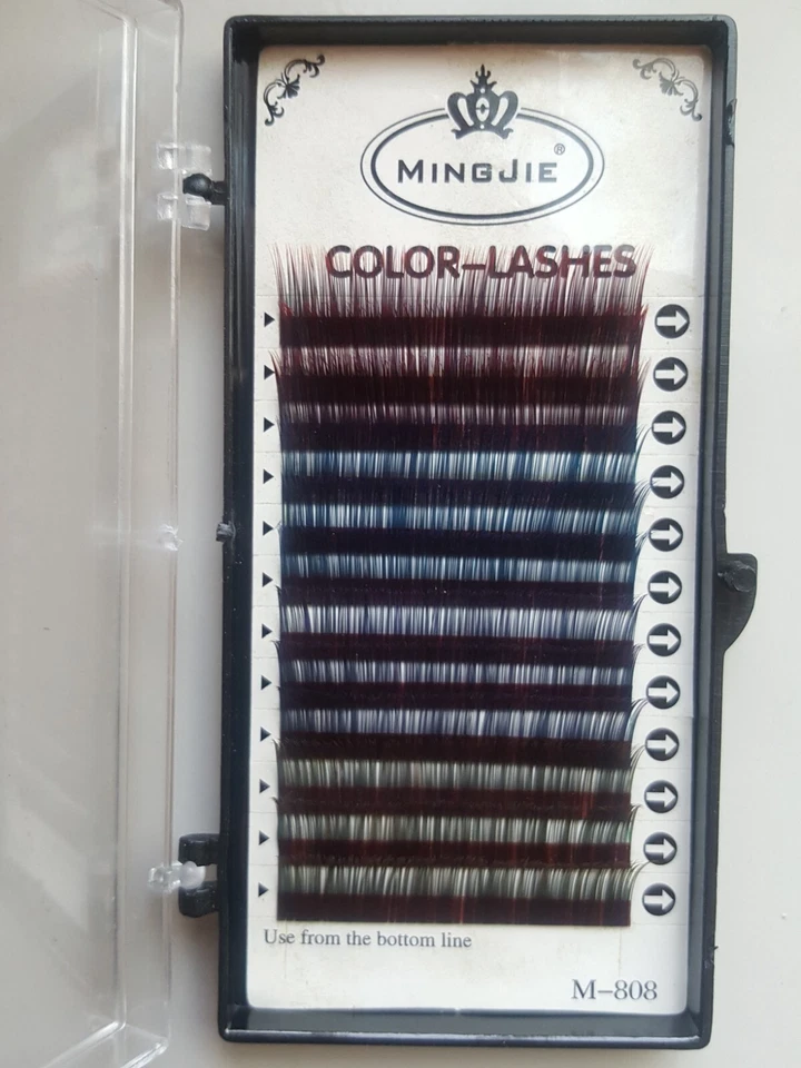 Extensiones de Color de Pestañas 4 Colores Mezcla 12 Tiras Curva C 0.12mm Nuevo Foto 2 de 4