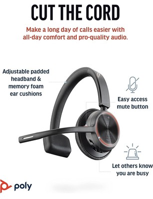 Plantronics Voyager Best Bluetooth Single Ear Headset Poly Voyager