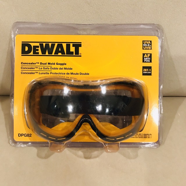 DEWALT DPG82 Concealer Clear Antifog Dual Mold Safety Goggle for sale
