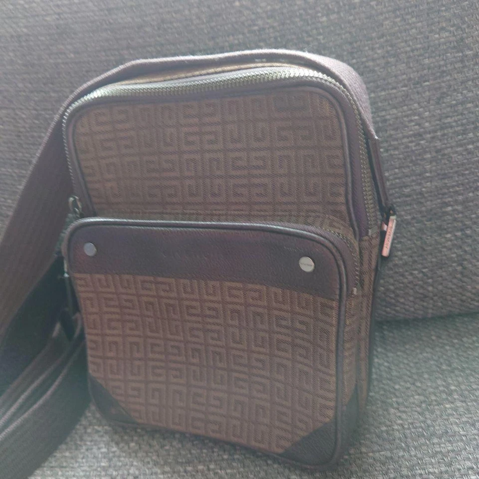 GIVENCHY Monogram Canvas Genuine Leather Shoulder Bag Brown From Japan - Image 2 of 4