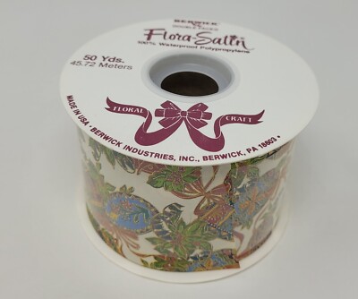 NEW VTG Berwick Pysanky Eggs Easter Spring Floral Craft Ribbon 2-3/4'' x 50 YDS 