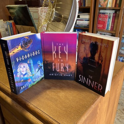 3 HC Large Print Novels Vicarious Key To Fury The Dinner