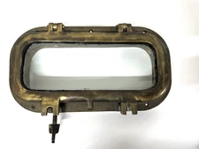 6”x12” Beveled Bronze Porthole (No Trim Ring, Missing Hatch Dog)