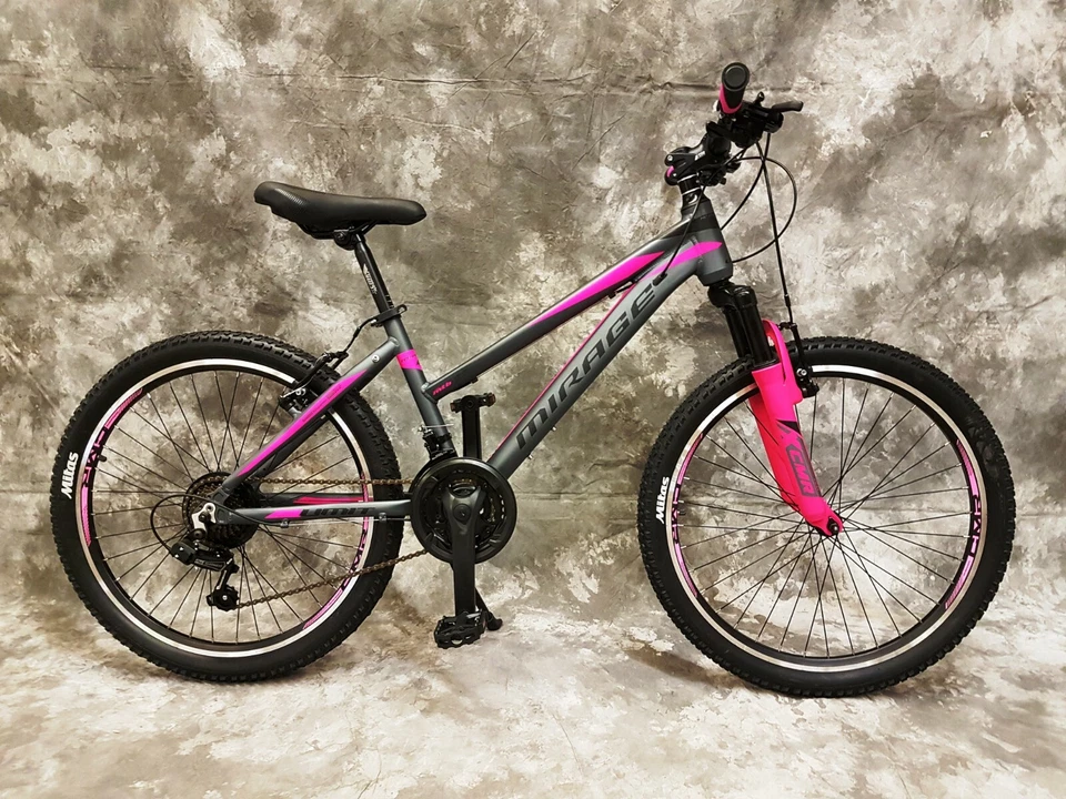 26 Zoll ALU Damen MTB Gefedert mit 21-Gang Shimano NEU 2666--Antra-Pink-20 - Bild 2 von 4