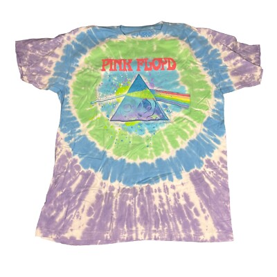 Pink Floyd Liquid Blue Tie-Dye Shirt Men s L Blue Green Psychedelic Band Tee
