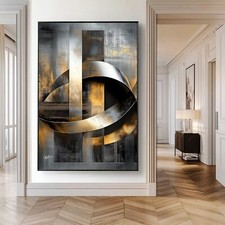 Leinwand Bild Abstrakt Design Metall Optik Wandbilder XXL Wohnzimmer  6905A