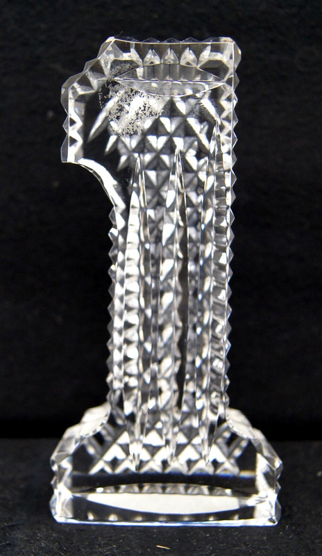 WATERFORD Crystal Number 1 Paperweight 5" IRELAND