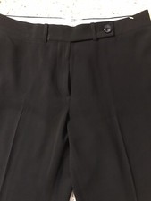 Armani Collezioni Womens High Rise Straight Leg Casual Trouser Pants Navy Size 8