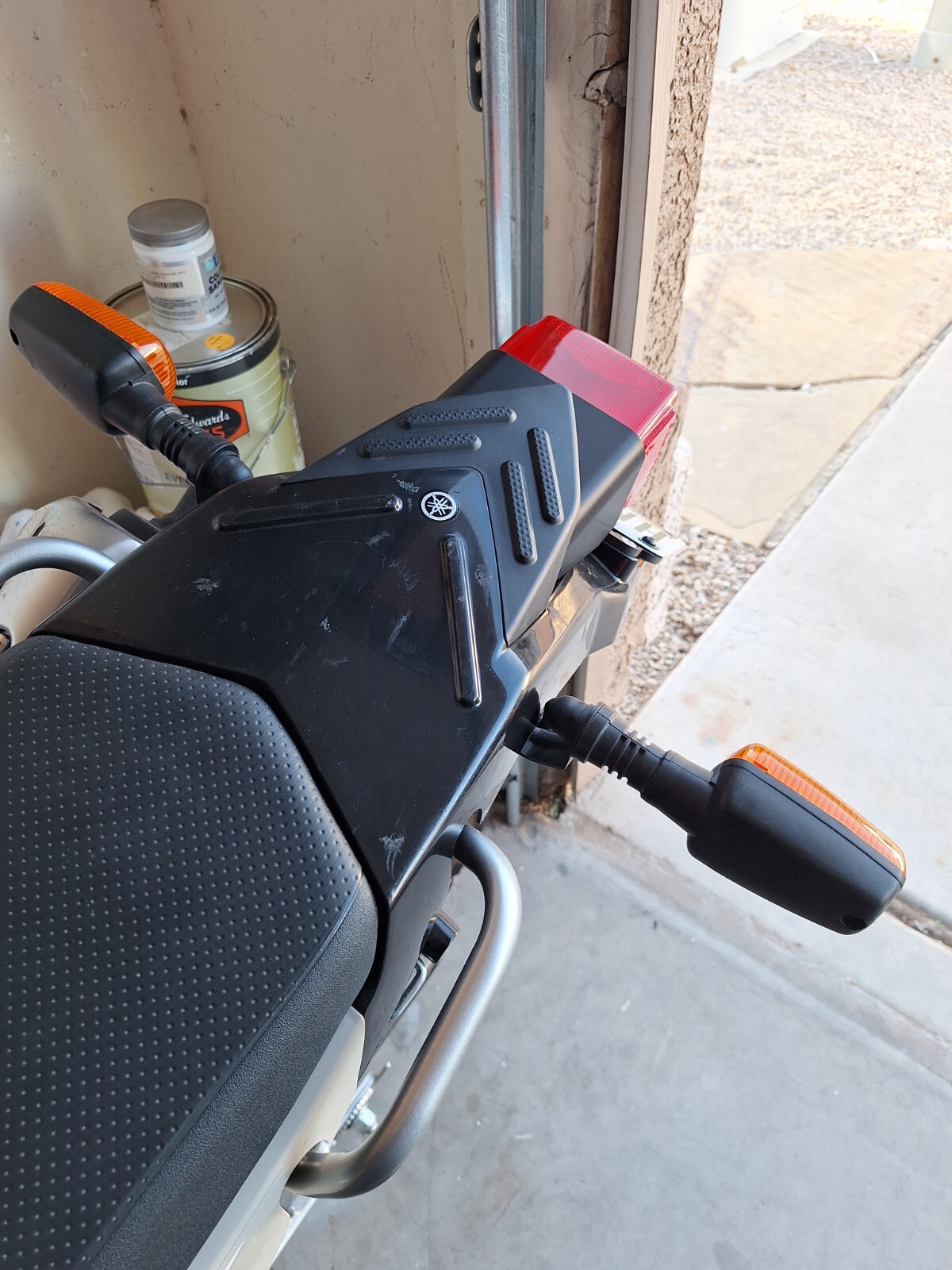 Yamaha XT250 Stock Light Tidy Tail Adapter & License Plate Bracket - Flat Matte