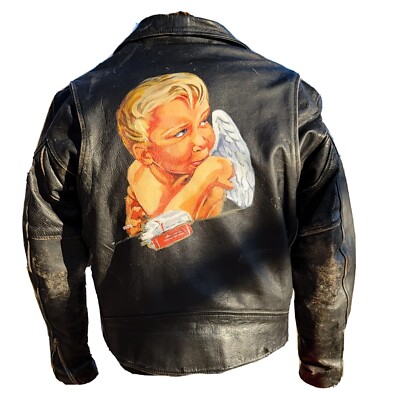 Van Halen 1984 Custom Hand-Painted First Black Leather Biker