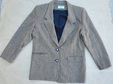 Vintage Alfred Dunner Women's Brown  Black Plaid Blazer Jacket Size 6 USA Made