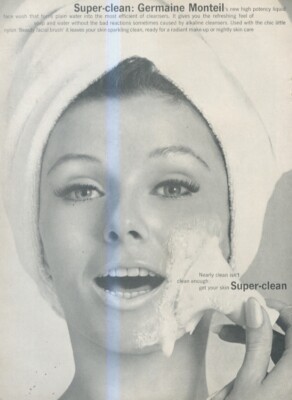 B6 VOGUE/HARPERS/NOVA WERBUNG 13X10 GERMAINE MONTEIL'S SUPER-SAUBER