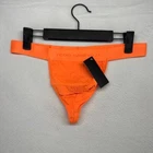 Todd Sanfield Thong Men's Medium Orange Neon Fire Defiant Underwear Solid NEW