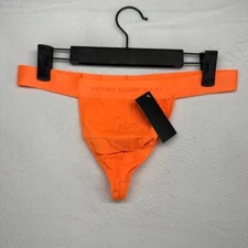 Todd Sanfield Thong Men's Medium Orange Neon Fire Defiant Underwear Solid NEW