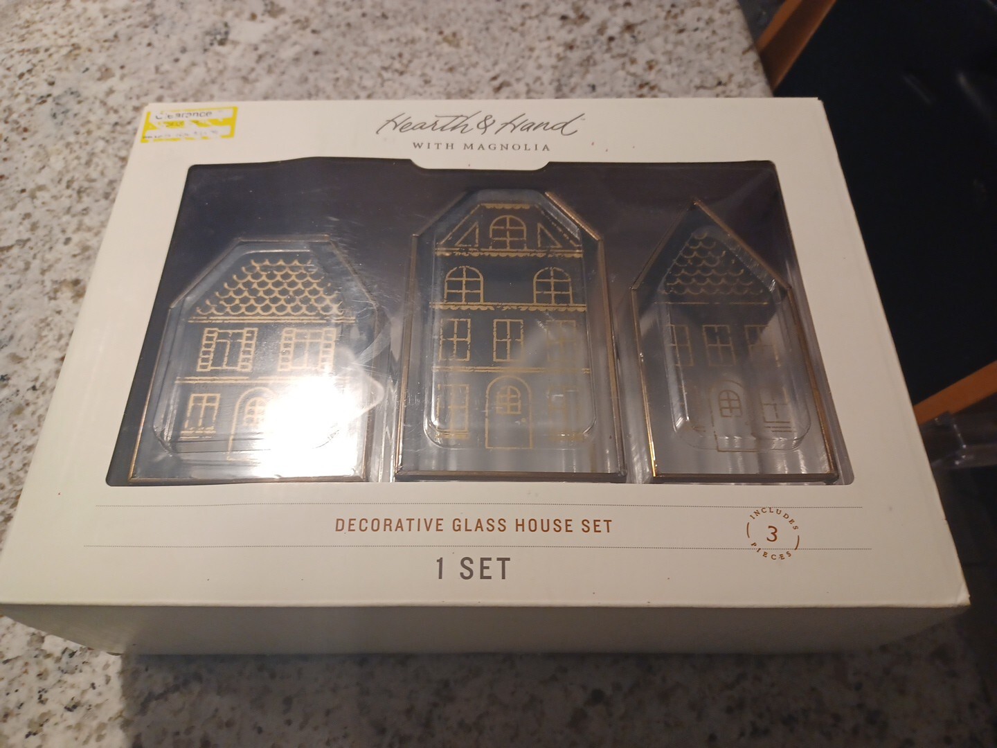 HEARTH & HAND WITH MAGNOLIA HOUSE DECORATIVE GLASS HOUSE SET- NEW!