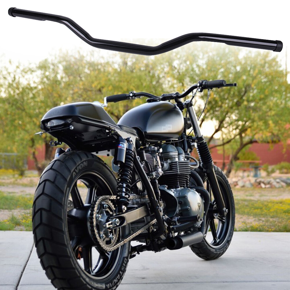 Universal 1" Drag Handlebar – 25mm Black Iron – Fits Harley Davidson Sportster & Honda