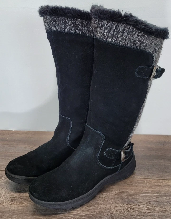 Baretraps Suede Leather Faux Fur Lined Boots Alidia Women's 8M Black - Image 4 of 4